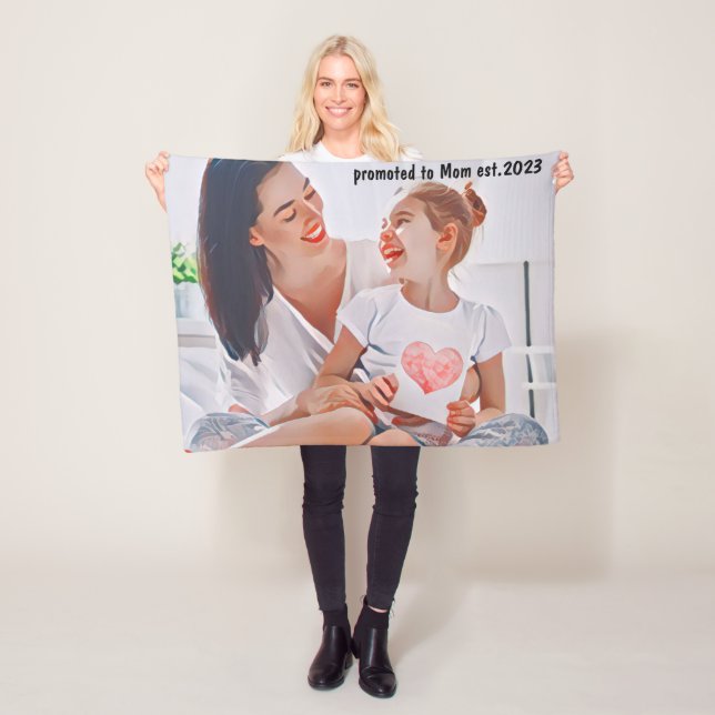 Modern vibrant color mother photo art fleecedecke (Beispiel)