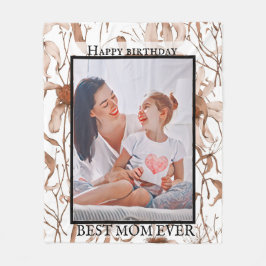 Modern vibrant color mother photo art fleecedecke