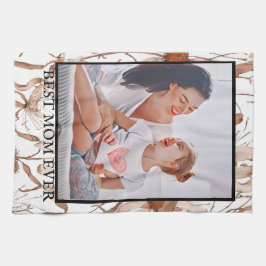 Modern vibrant color mother photo art geschirrtuch