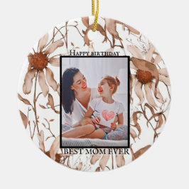 Modern vibrant color mother photo art keramik ornament