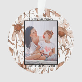 Modern vibrant color mother photo art ornament