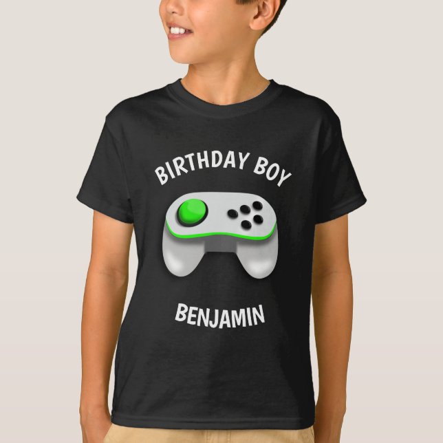 Modern Video Game Birthday Party T-Shirt (Vorderseite)