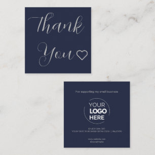 Modern Vielen Dank, dass Sie Script Minimal Navy Rabattkarte