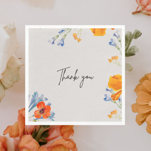 Modern Vielen Dank, Floral Nastartium Blue Botanic Serviette
