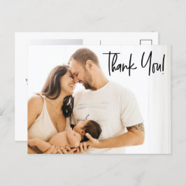 Modern Vielen Dank, Script Baby Girl Fotos Ankündigungspostkarte