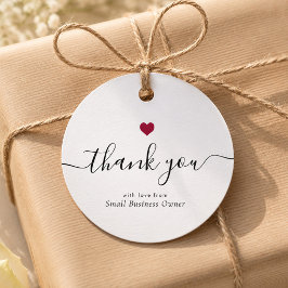 Modern Vielen Dank, Script Red Heart Small Busines Geschenkanhänger