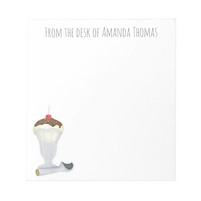 Modern Vintag Ice Creme Notizblock (Vorderseite)