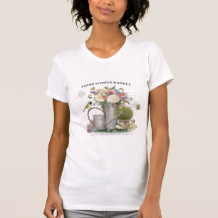 Modern Vintage french farmhouse flower garden T-Shirt