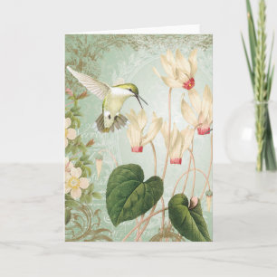 Modern Vintage French Hummingbirds Karte