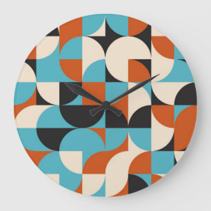 Modern Vintage: Geometrische Retro-Formen. Große Wanduhr