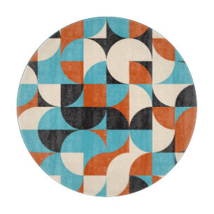 Modern Vintage: Geometrische Retro-Formen. Schneidebrett