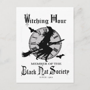 Modern Vintage Halloween witch Feiertagspostkarte