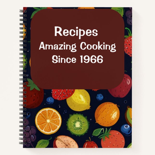 "Modern Vintage Personalized Recipe Notebook" Notizbuch (Vorderseite)