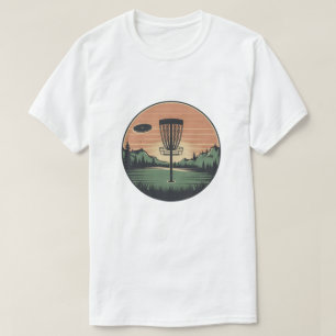 Modern Vintage Retro Frisbee Disc Golf Korb T-Shirt