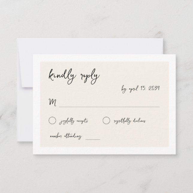 Modern Vintage Retro Handwriting Wedding RSVP Karte (Vorderseite)