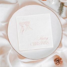 Modern Vintage Rose Gold Christmas Party  Servietten Mit Folie