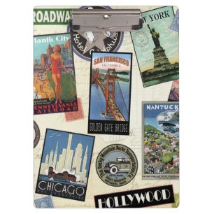 Modern Vintage Travel USA Klemmbrett