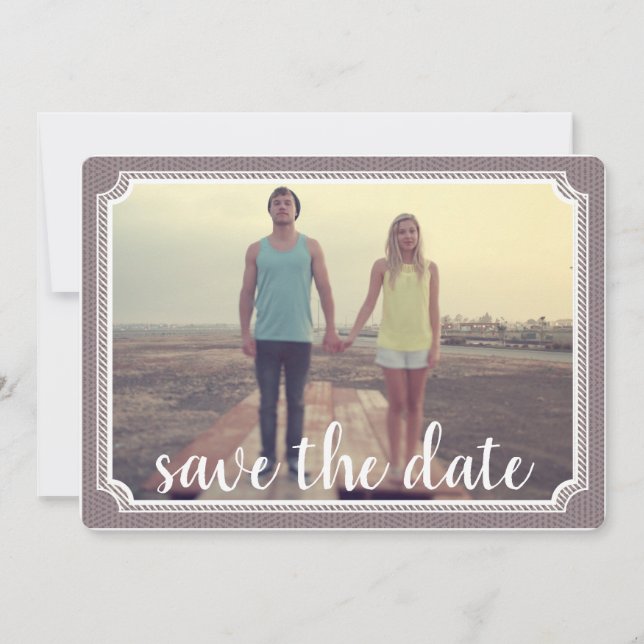 Modern Vintage Wedding Save the Date Fotokarte (Vorderseite)