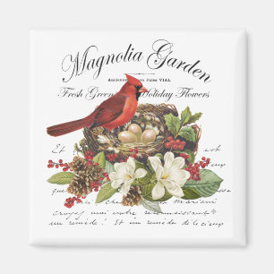 Modern Vintage Weihnachten Kardinal Magnet