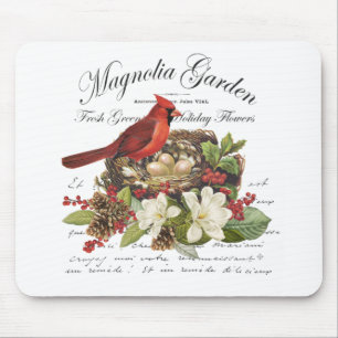 Modern Vintage Weihnachten Kardinal Mousepad