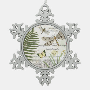 Modern Vintch French Draquelly Schneeflocken Zinn-Ornament