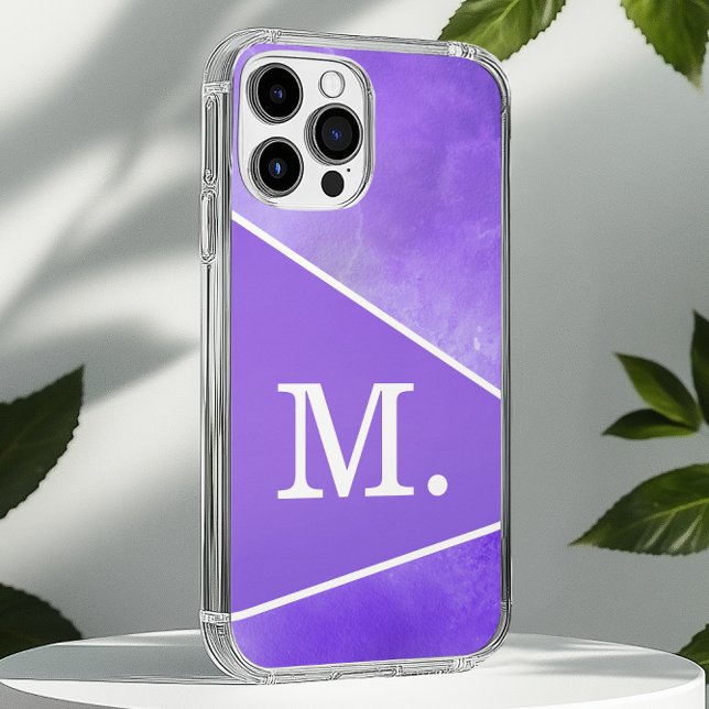 Modern Violet Blue Monogram Case-Mate iPhone Hülle (Von Creator hochgeladen)