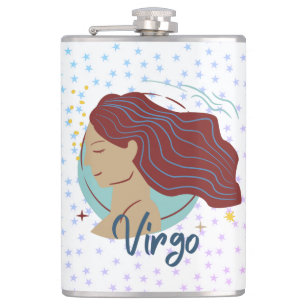 Modern Virgo Woman Zodiac Flachmann