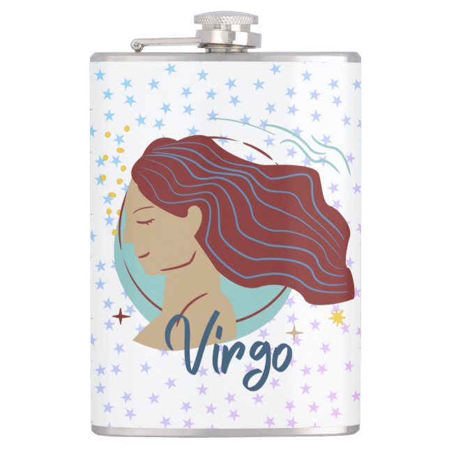Modern Virgo Woman Zodiac Flachmann (Vorderseite)