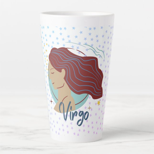 Modern Virgo Woman Zodiac Milchtasse (Vorderseite)