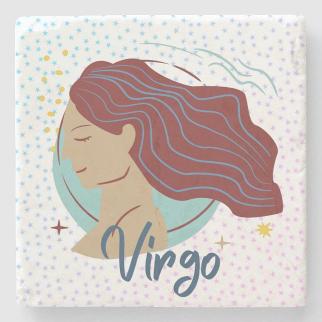 Modern Virgo Woman Zodiac Steinuntersetzer (Vorderseite)