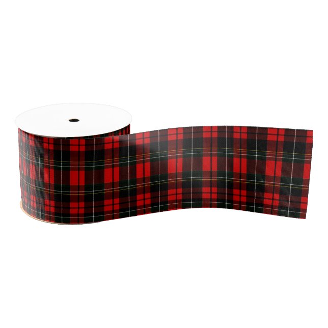 Modern Wallace Red Scottish Tartan Plaid Pattern Ripsband (Spule)