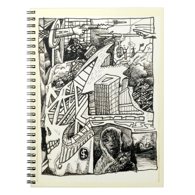 "Modern Warfare"-Tinte zeichnend Spiral-Foto-Noteb Notizblock (Vorderseite)