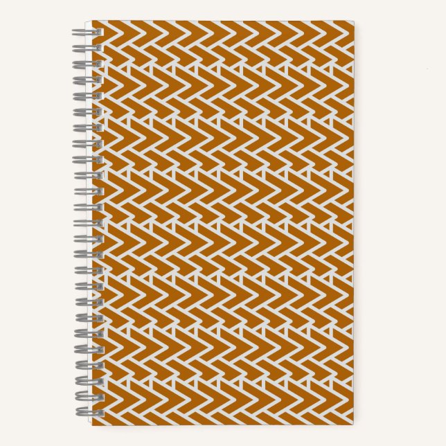 Modern Warm Gold Geometric Pattern Notizbuch (Vorderseite)