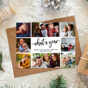 Modern Was für ein Jahr Foto Collage Postkarte