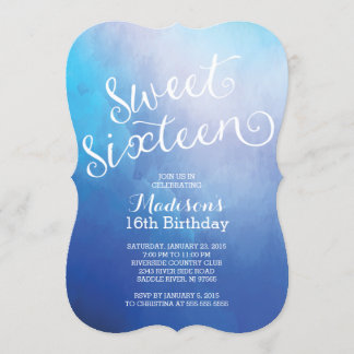 Modern Watercolor 16 . Geburtstag Geburtstagsparty Einladung