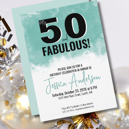 Modern Watercolor 50. Geburtstagsparty Einladung