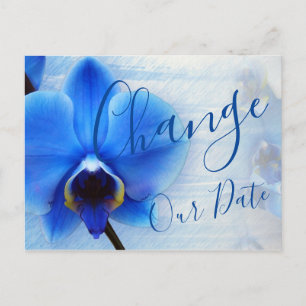 Modern Watercolor Blue Orchester Floral Postkarte