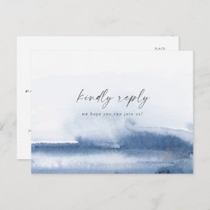Modern Watercolor Blue Song Request UAWG Postcard Einladungspostkarte