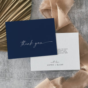 Modern Watercolor Blue Thank   You Card Dankeskarte