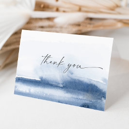 Modern Watercolor | Blue Thank You Card Dankeskarte