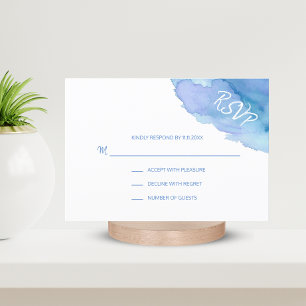 Modern Watercolor Blue Türkise UAWG Insert Cards RSVP Karte