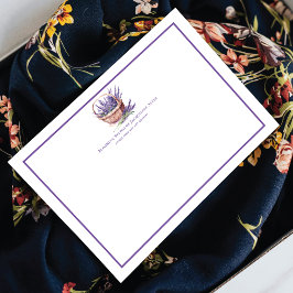 Modern Watercolor Blume Shop Lavendel Mitteilungskarte