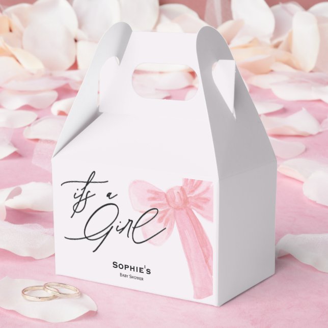 Modern Watercolor Blush Pink It's A Girl Geschenkschachtel (Hochzeit)