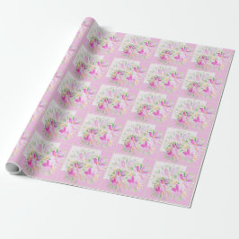 Modern Watercolor Boho Violet Flora Elegante Geschenkpapier