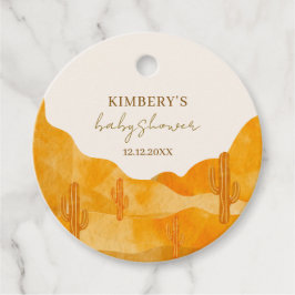 Modern Watercolor Boho Wüste Cactus Baby Shower Geschenkanhänger