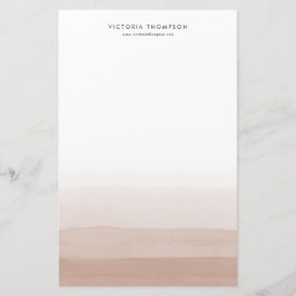 Modern Watercolor Brown Ombre Personalisiert Briefpapier