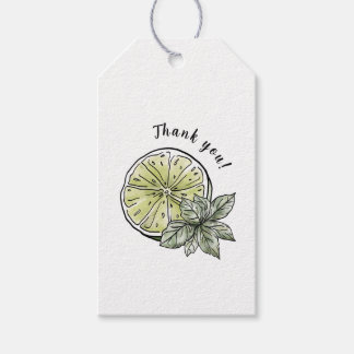 Modern Watercolor Citrus Summer Garden Vielen Dank Geschenkanhänger