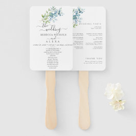 Modern Watercolor Eucalyptus Greenery Wedding Fächer