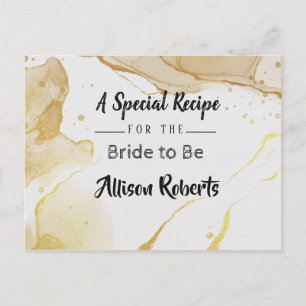 Modern Watercolor Gold Brautparty Postcard Postkarte