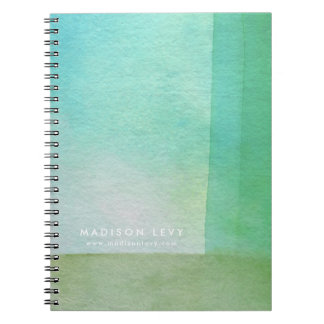 Modern Watercolor Green Lines Designer Spiralnote Notizblock
